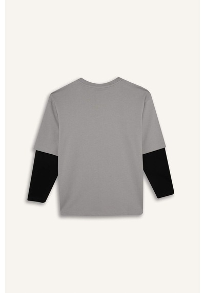 Defacto Erkek Çocuk Oversize Geniş Kalıp Bisiklet Yaka Baskılı Uzun Kollu Tişört E9590a825augr160 Gri Defacto Erkek Çocuk Oversize Geniş Kalıp Bisiklet Yaka Baskılı Uzun Kollu Tişört E9590a825augr160 Gri