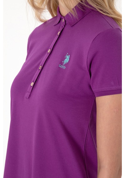U.S. Polo Assn. Kadın Menekşe Polo Yaka Mini Boy Örme Elbise 50300881-VR037