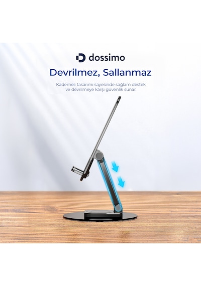 Katlanabilir 360 Dönebilen Ayarlanabilir Telefon Tutucu Masa Üstü Stand - Dst-04 Siyah