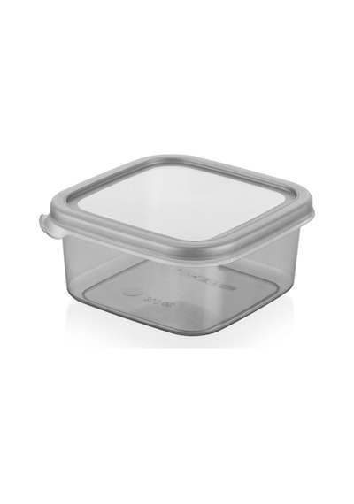12'li Etiketli Baharatlık Seti - Kapaklı Kare Baharat Takımı Saklama Kabı 12x300 Ml Antrasit