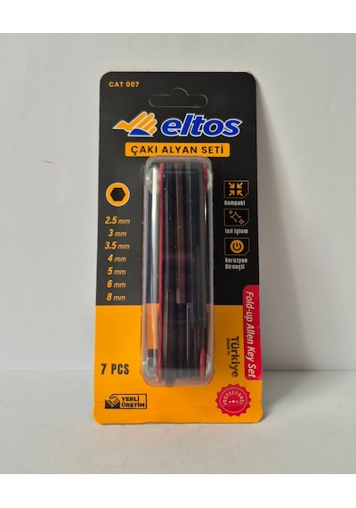 Eltos Çakı Alyan Seti 7 Parça 2.5-8 Mm Altı Köşe Katlanır Alyan Anahtar Takımı