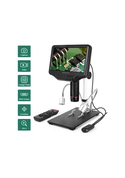 Dijital 4mp Hdmı/usb 3d 7 İnc Ekran Dijital Mikroskop Kumandalı Lehimleme Tamir Hassas Görüntü Büyüteç Mikroskop