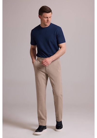 Erkek Bej Slim Fit Yazlık Yan Cepli Jogger Pantolon