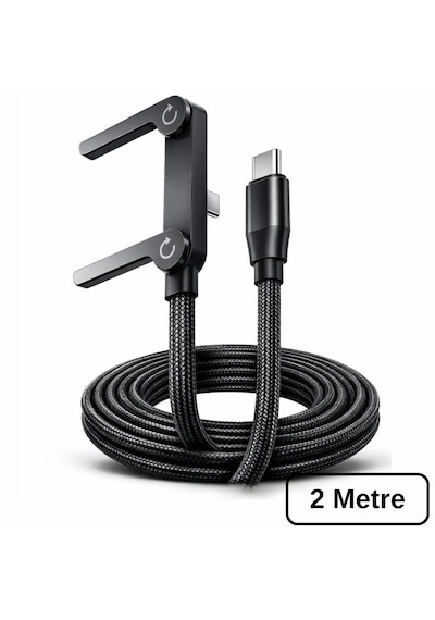 Alfais 6044 Usb Type C Şarj Data Kablosu Standlı Katlanabilir Örgülü Hızlı 240w 2 Metre