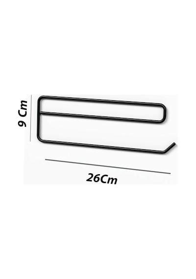 Zabata Yapışkanlı Kağıt Havluluk Siyah Kağıt Havlu Askısı Tutacağı Metal Banyo Mutfak Havluluğu Minimal Siyah
