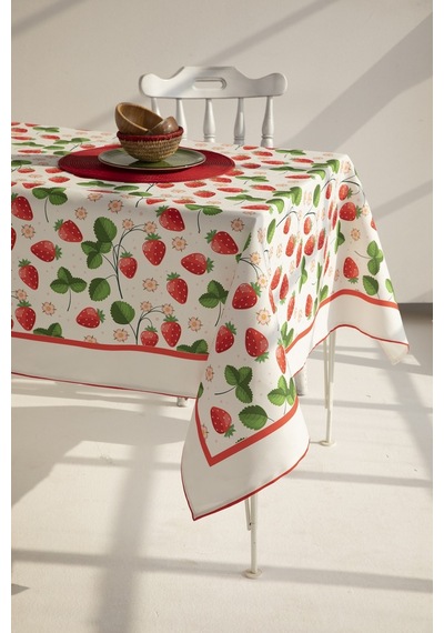 Ays Home Çilek Desen Yemek Masası Örtüsü