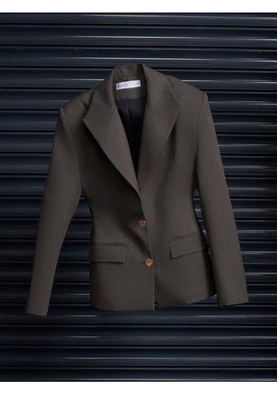 Dilvin 60774 Fitted Kesim Vatkalı Blazer-haki Haki