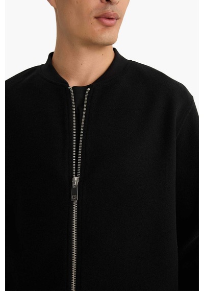 Defacto Relax Fit Kolej Yaka Fermuarlı Bomber Hırka F3576ax25wnbk81 Siyah