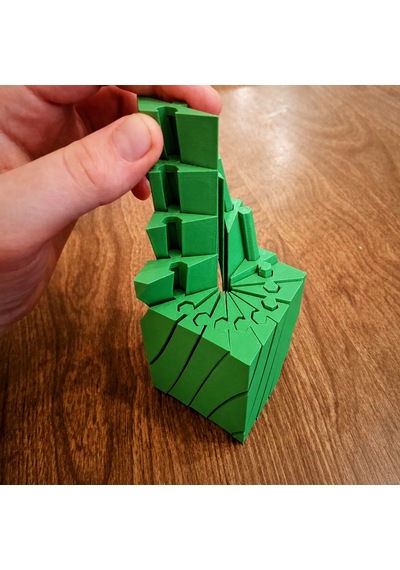 3d Baskı Twisting Küp - Mekanik Dönen Bulmaca Küpü-yeşil