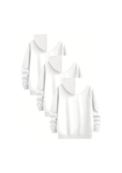 Uyguntarz Çok Renkli Baskılı Kapuşonlu Sweatshirt 3'lü Fırsat Paketi