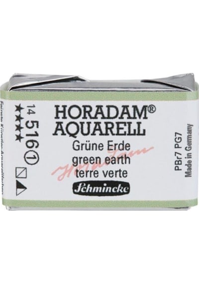 Schmincke : Horadam Aquarell Artist Sulu Boya : Tam Tablet : Seri 1 516 Green Earth