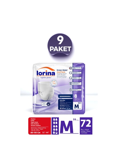 Emici Külot Medium 8'li 72 Adet M