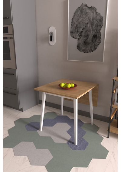 Vilinze Avanos Katlanır Ahşap Mutfak Masası - 70x80 Cm Beyaz