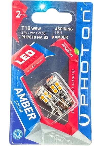 T10 5w Dipsiz Ampul Led Turuncu 12 Ledli