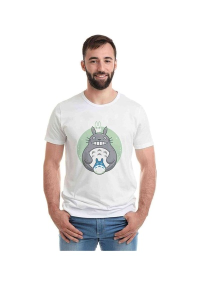 Komşum My Neighbor Totoro Baskılı Beyaz Erkek Tshirt (531006616)