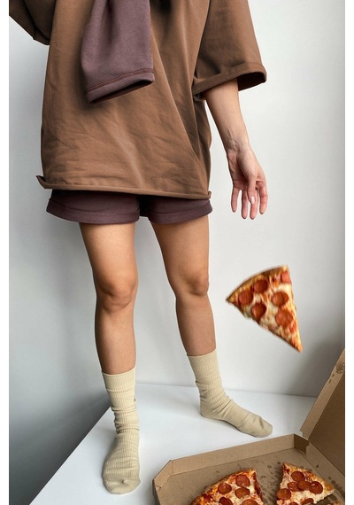 Madmext Sütlü Kahve Oversize Basic Kadın Tişört-sütlü Kahve Sütlü Kahve