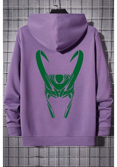 Uyguntarz Unisex Floki Baskılı Sweatshirt Lila