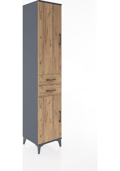Hyperion Dolap 4 Raflı 2 Çekmeceli 2 Kapaklı 44x44x221 Antras... Antrasit