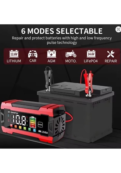 Auhma Aoc11 12v 8a Dijital Ekranlı Akıllı Akü Şarj Ve Onarım Cihazı
