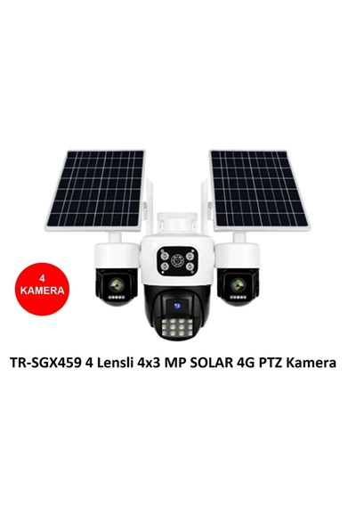 Trio Tr-sgx459 4 Kameralı 4x3 Mp Solar 4g Ptz Sim Kartlı Kamera Veesky