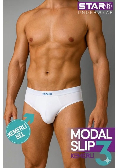 Epilons Zenvial Star 109 Erkek 3'lü Modal Slip Zenviall2 Beyaz