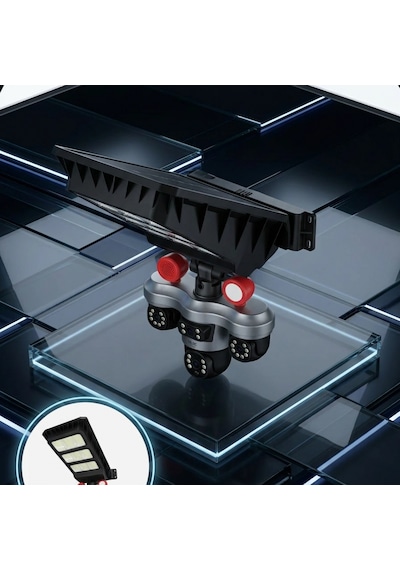Led Projektörlü Solar Panel Destekli Akıllı Güvenlik Kamerası