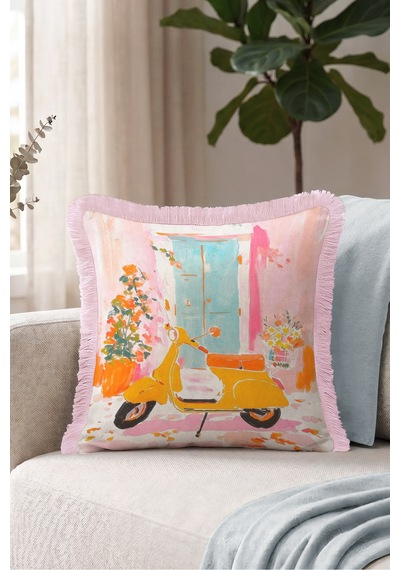 Vespa Çiçekli Yazlık Pastel Saçaklı Yastık Kılıfı - Sanatsal Akdeniz Pembe Püsküllü Kırlent Kılıfı Sessiz Lagün Lime Vespa Çiçekli Yazlık Pastel Saçaklı Yastık Kılıfı - Sanatsal Akdeniz Pembe Püsküllü Kırlent Kılıfı Sessiz Lagün Lime