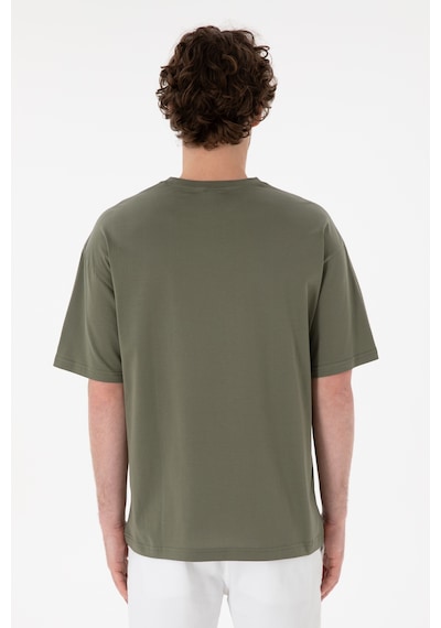 U.S. Polo Assn. Erkek Comfort Fit Bisiklet Yaka Vizon Merserize Basic Tişört 50313089-VR052