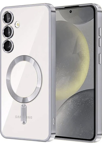 Newface Samsung Uyumlu Galaxy S23 Plus Kılıf Kross Magneticsafe Kapak Gümüş