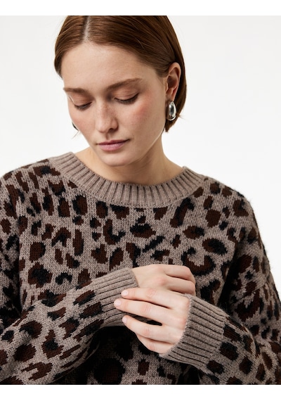 Koton Uzun Kollu Geniş Yuvarlak Yaka Leopar Desenli Oversize Triko Kazak Leopar Desenli 6wak90602ht Leopar Desenli Koton Uzun Kollu Geniş Yuvarlak Yaka Leopar Desenli Oversize Triko Kazak Leopar Desenli 6wak90602ht Leopar Desenli