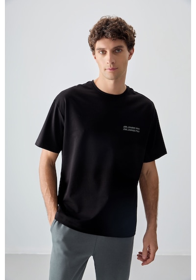 Air Jones Tommy Life Siyah Pamuklu Kalın Yumuşak Dokulu Oversize Fit Baskılı Erkek T-shirt - 88375 Siyah Air Jones Tommy Life Siyah Pamuklu Kalın Yumuşak Dokulu Oversize Fit Baskılı Erkek T-shirt - 88375 Siyah