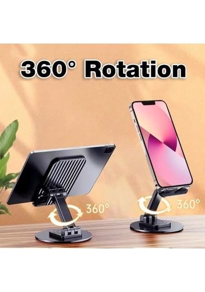 Ht-a10 Masaüstü Telefon Tablet Tutucu Stand Taşınabilir Portatif Metal Taban 360 Derece Dönebilir