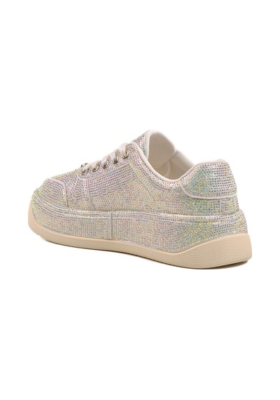 Beyaz Taş İşlemeli Kadın Sneaker 25y451-10 Z Beyaz