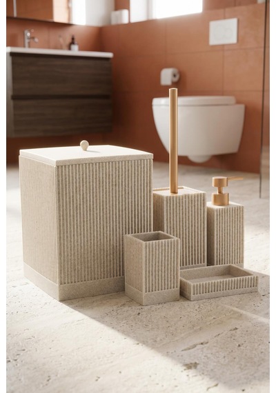 Acar Jhn-09343 Bej Laduree Collection 5'li Banyo Set