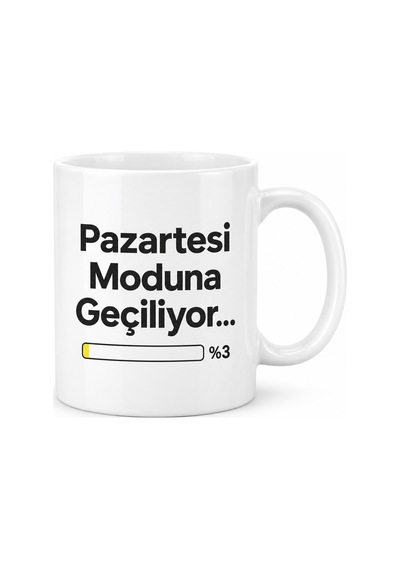 Bezos Pazartesi Moduna Geçiliyor Tasarımlı Porselen Kupa - Model 398 Ventra