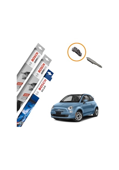 Fiat 500 Muz Silecek Takımı Ön Arka Bosch Aeroeco 2008-2020