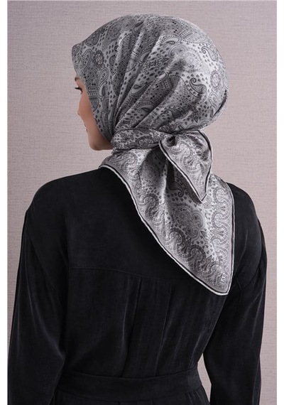 Armine İpek Eşarp 2027 Kış - 9631-55 Gri Twill