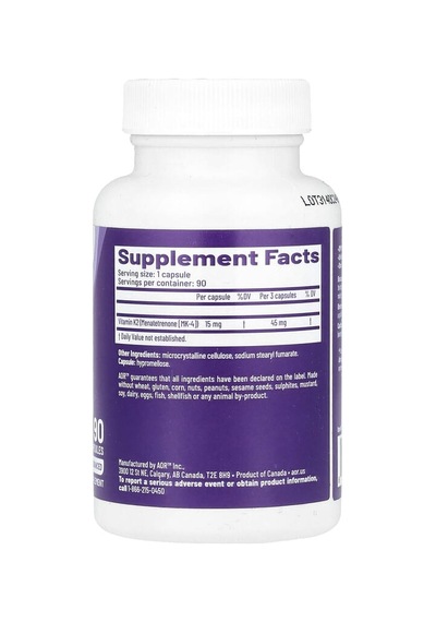 Advanced Orthomolecular Research Aor, Peak K2, 15 Mg, 90 Capsules