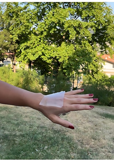 Croc Profesyonel Şeffaf Makyaj Eldiveni - Makeup Glove Krem