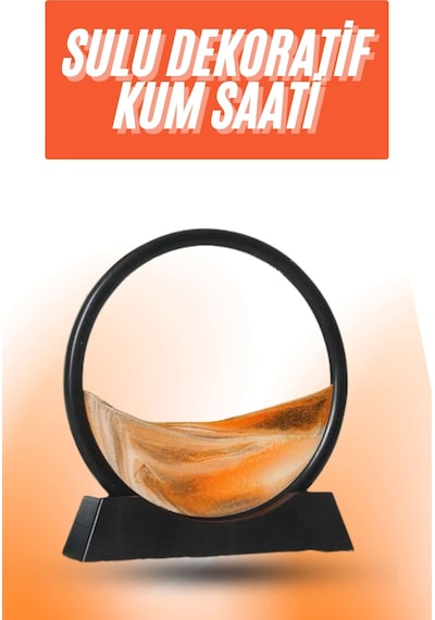 3d - 116 - Led Işıklı Kum Saati Gece Lambası Hareketli Sulu Kum Saati - Zero-hls - Orta Boy