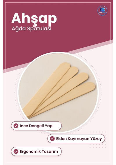 Ağda Spatulası Ahşap Çubuk Epilasyon Kozmetik Uygulama Aracı Cild
