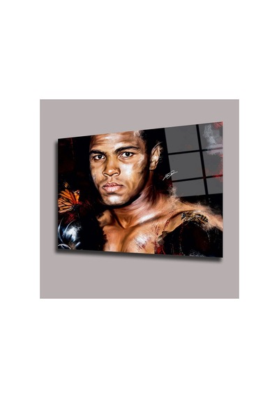 Muhammad Ali Arı Ve Kelebek Detayı Sinema Ve Ünlüler Cam Tablo Pct0929 Modern Dekorasyon Temalı Dekoratif Duvar Tablosu, Salon, Ev Ve Ofis Dekoru,