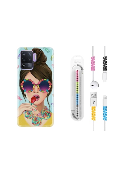 Oppo Reno 5 Lite Kılıf Kablo Koruyuculu Sugar And Woman 1418