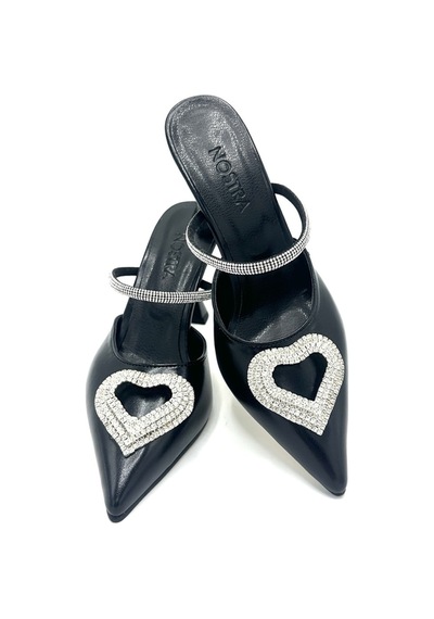 Nostra Shoes Siyah Love Kadın Topuklu Ayakkabı-terlik Siyah