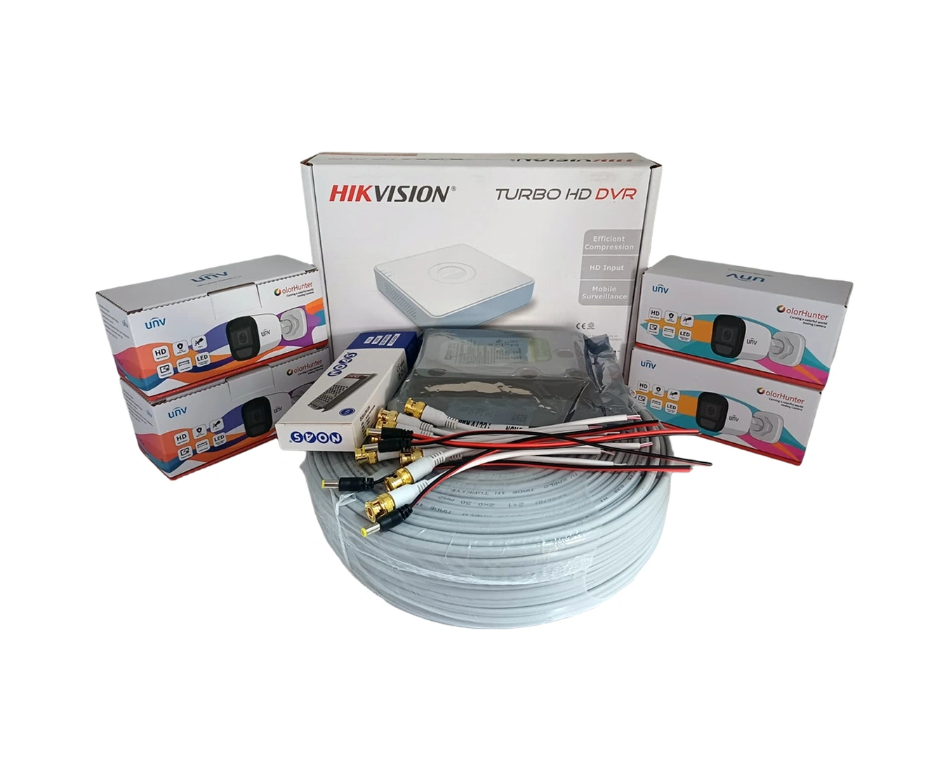 Hikvision 4 Lü Full Hd Güvenlik Kamerası Seti Renkli Gece Görüşlü, Mikrofonlu, Olay Anında Bildirim