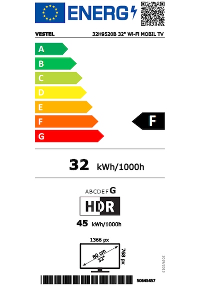 Vestel 32H9520B 32'' 80 Ekran HD Ready Smart Wi-Fi Mobil TV
