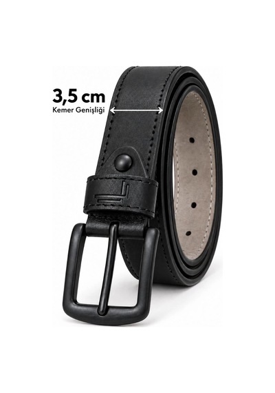 Ertaş Trend Store Erkek Siyah 3,5 Cm Dikiş Detaylı Metal Tokalı Kot Ve Kumaş Pantolon Kemeri Çok Renkli