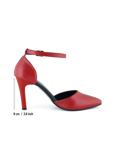 Erkan Saçmacı Sindy Kırmızı Vegan Bantlı İnce Topuklu Stiletto Ayakkabı