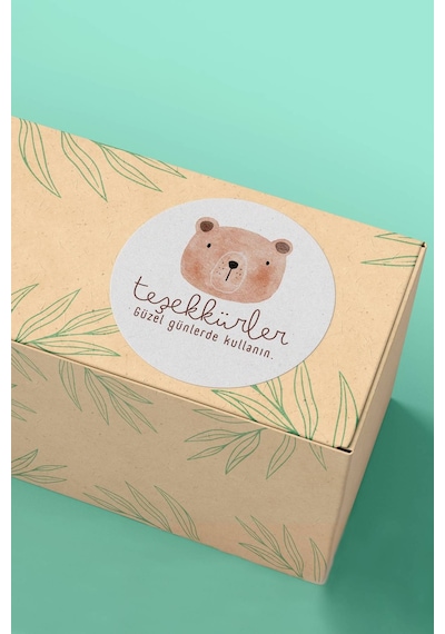 Ayılı Teşekkürler Kargo Sticker 3x3cm St2193 Çok Renkli