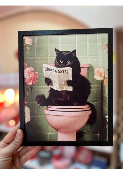 Ahşap Çerçeve-tuvalet Banyo Tablo-duvar Dekorasyonu-banyo Duvar Çerceve Açık Kahverengi